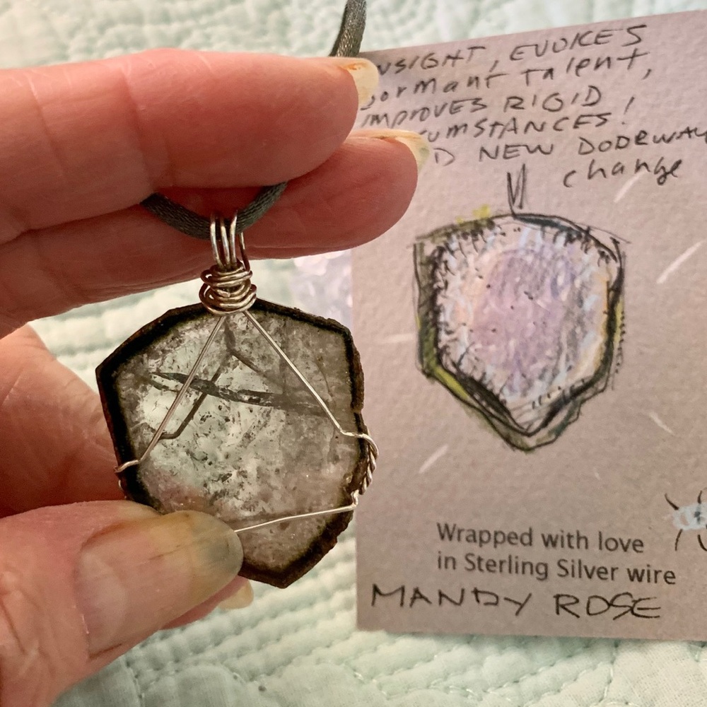 Tourmaline polished crystal slice Pendant - Picture 2 of 8